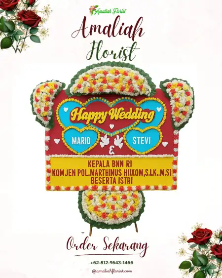 Papan Bunga Pernikahan Roworejo